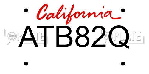 ATB82Q California License Plate