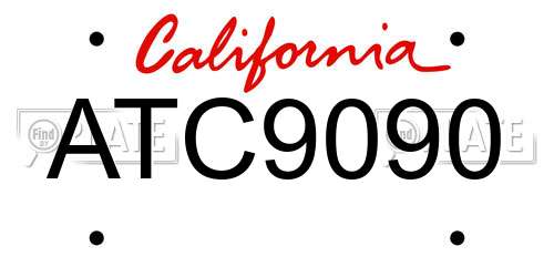 ATC9090 California License Plate