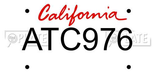 ATC976 California License Plate