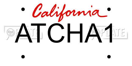 ATCHA1 California License Plate