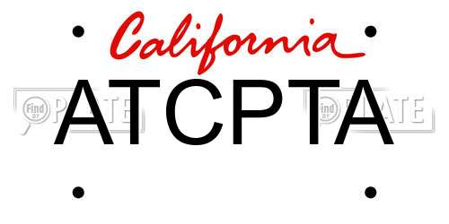 ATCPTA California License Plate