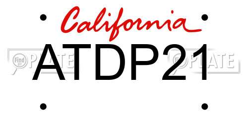 ATDP21 California License Plate