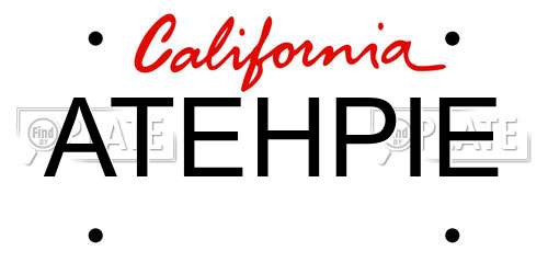 ATEHPIE California License Plate