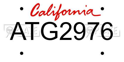 ATG2976 California License Plate