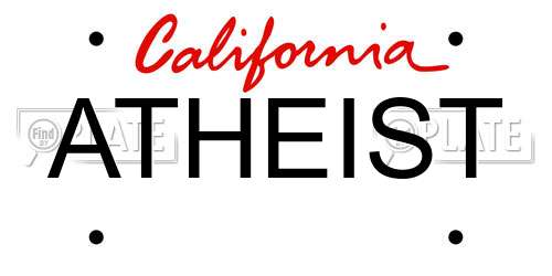 ATHEIST California License Plate