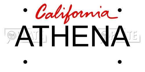 ATHENA California License Plate