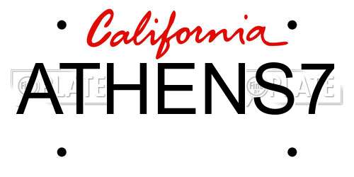 ATHENS7 California License Plate
