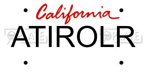 ATIROLR California License Plate