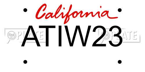 ATIW23 California License Plate