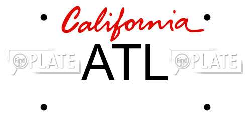 ATL California License Plate