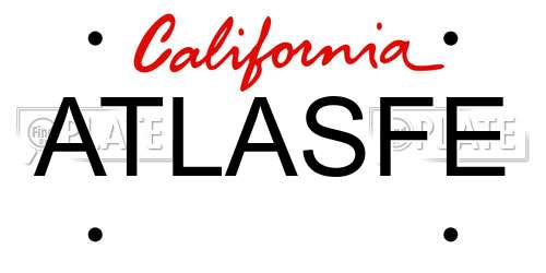 ATLASFE California License Plate
