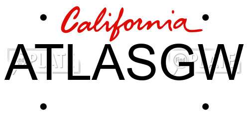 ATLASGW California License Plate