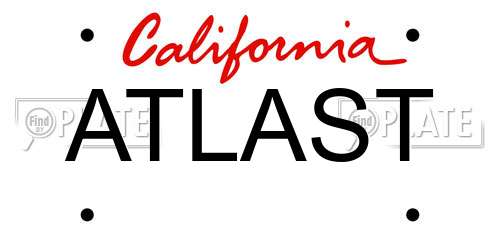 ATLAST California License Plate