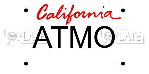 ATMO California License Plate