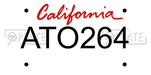 ATO264 California License Plate