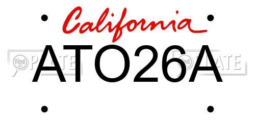 ATO26A California License Plate