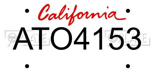 ATO4153 California License Plate
