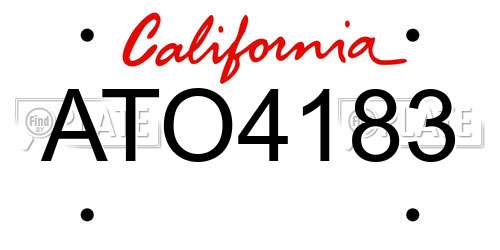 ATO4183 California License Plate