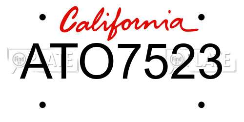ATO7523 California License Plate