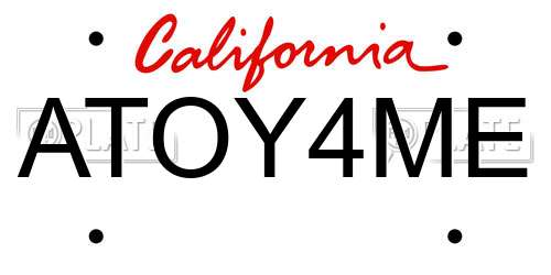 ATOY4ME California License Plate