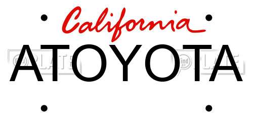ATOYOTA California License Plate