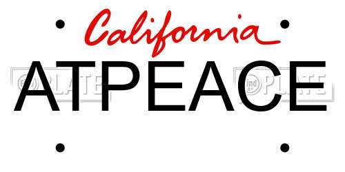 ATPEACE California License Plate