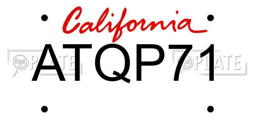 ATQP71 California License Plate