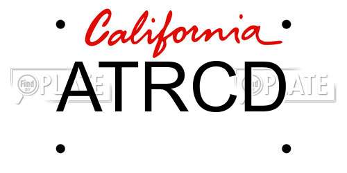 ATRCD California License Plate