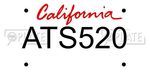 ATS520 California License Plate