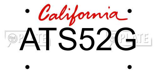 ATS52G California License Plate