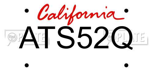 ATS52Q California License Plate