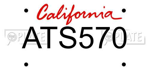 ATS570 California License Plate