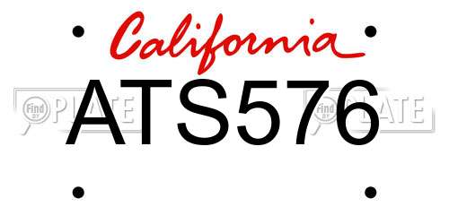 ATS576 California License Plate