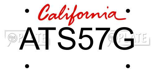 ATS57G California License Plate
