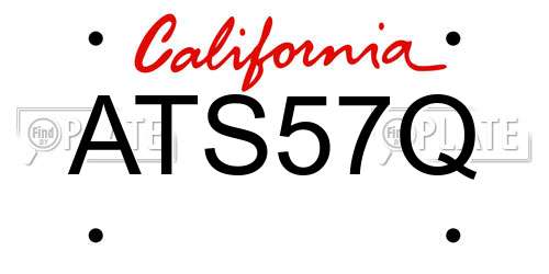 ATS57Q California License Plate