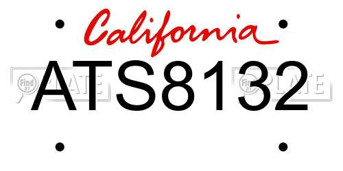 ATS8132 California License Plate