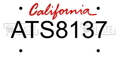 ATS8137 California License Plate