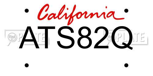 ATS82Q California License Plate