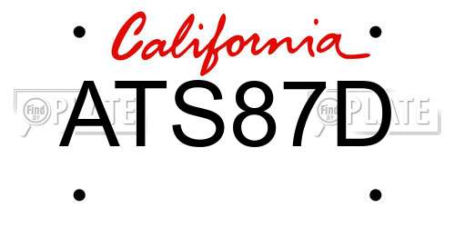 ATS87D California License Plate