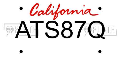 ATS87Q California License Plate