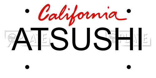 ATSUSHI California License Plate