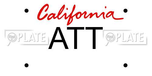 ATT California License Plate