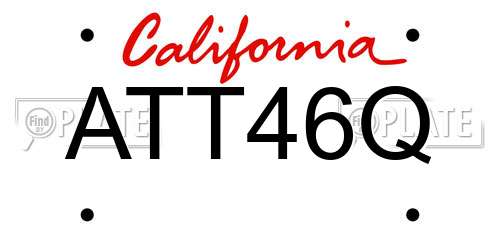 ATT46Q California License Plate