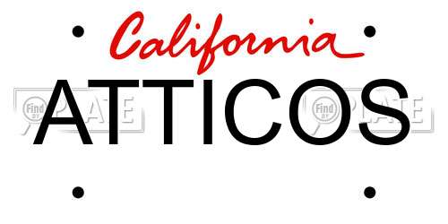 ATTICOS California License Plate