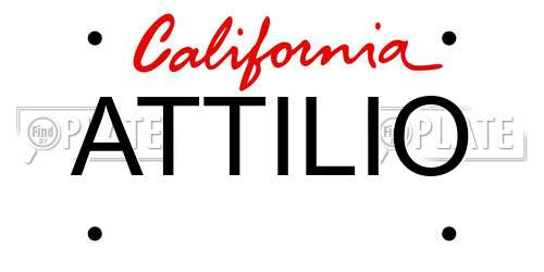 ATTILIO California License Plate