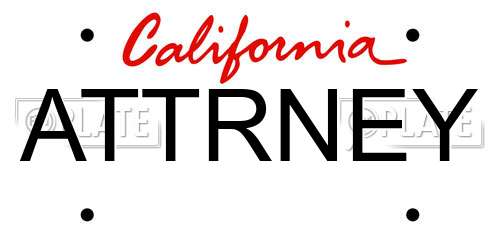 ATTRNEY California License Plate