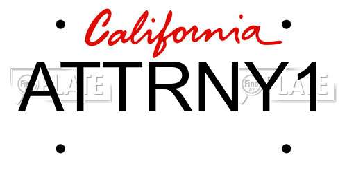 ATTRNY1 California License Plate