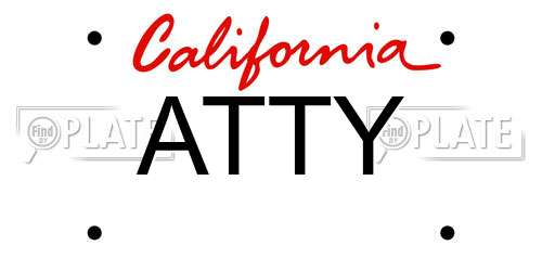 ATTY California License Plate
