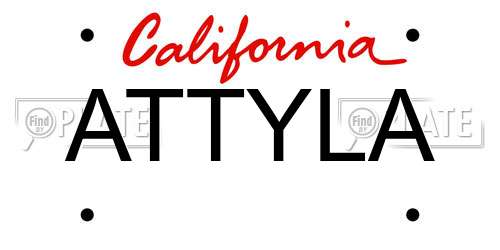 ATTYLA California License Plate