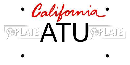 ATU California License Plate